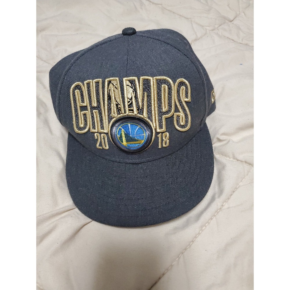 New Era Golden State Warriors 2018 NBA Champs 9FIFTY Snapback Hat Grey Gold OSFM